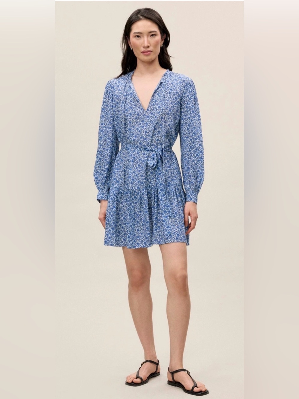 Rebecca Taylor ‘Delft Fleur’ Silk Mini Belted Dress - Size Large - C30-041